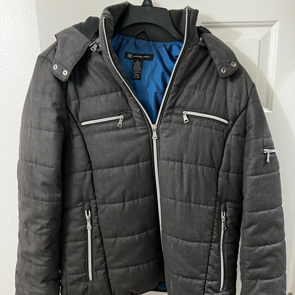 INC International Concepts Charcoal Puffer Jacket